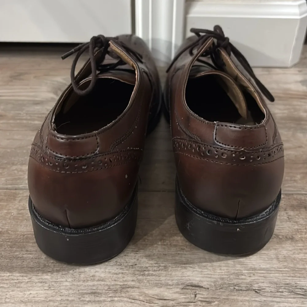 Apt. 9 Men Wingtip Brown Leather Dress Shoes Size 10.5